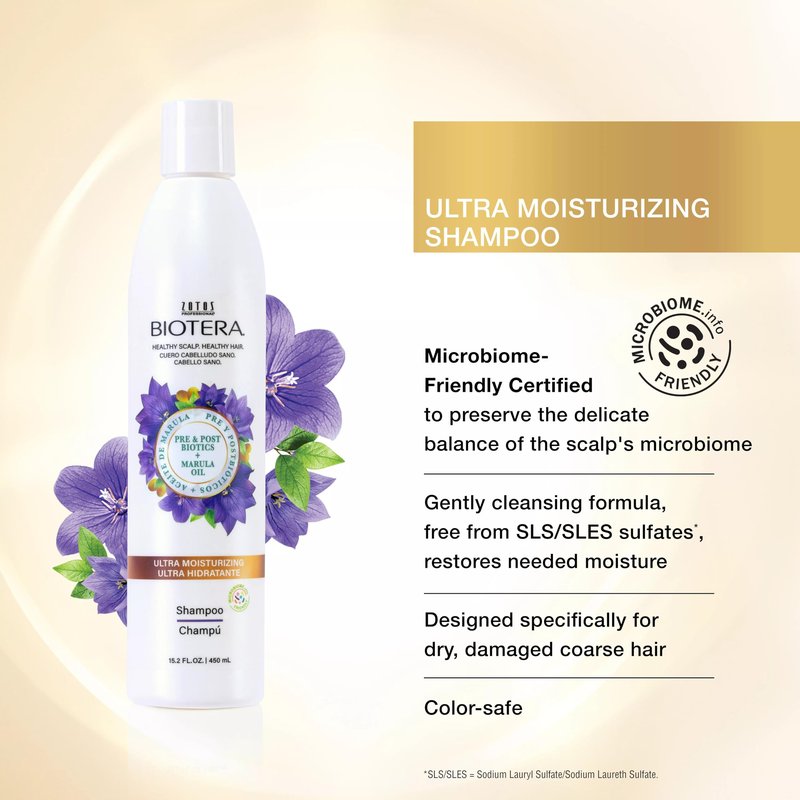 Biotera Ultra Moisturizing Shampoo | Hydrates Dry, Damaged, Coarse Hair | Microbiome Friendly | Vegan & Animal Test Free | Paraben & Sulfate Free | Color-Safe | 32 Fl Oz