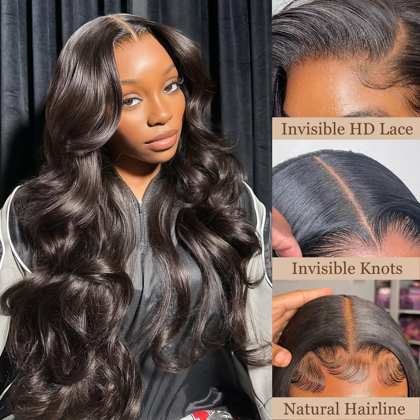 HD Lace Closure Human Hair Ultra-thin Frontal 5x5 HD Lace Closure Body Wave 12A Virgin Remy Human Hair Pre Plucked With Baby-Hair Small Single Knots Natural Black 12 Inch