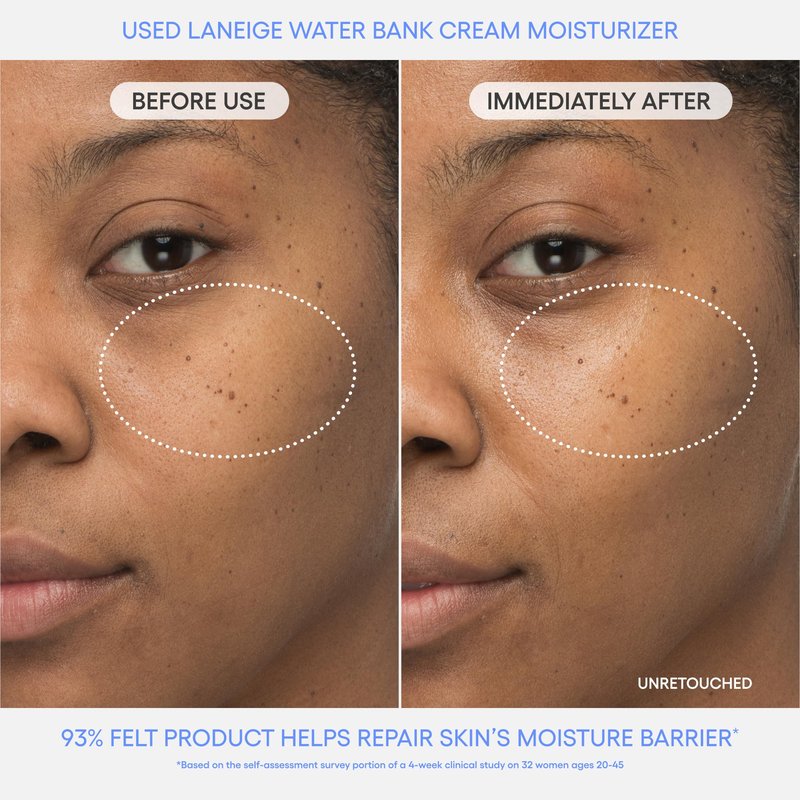 LANEIGE Water Bank Blue Hyaluronic Cream Moisturizer Refill: Hydrating Korean Face Cream with Squalane & Ceramide for Skin Barrier Support, Dermatologist-Tested