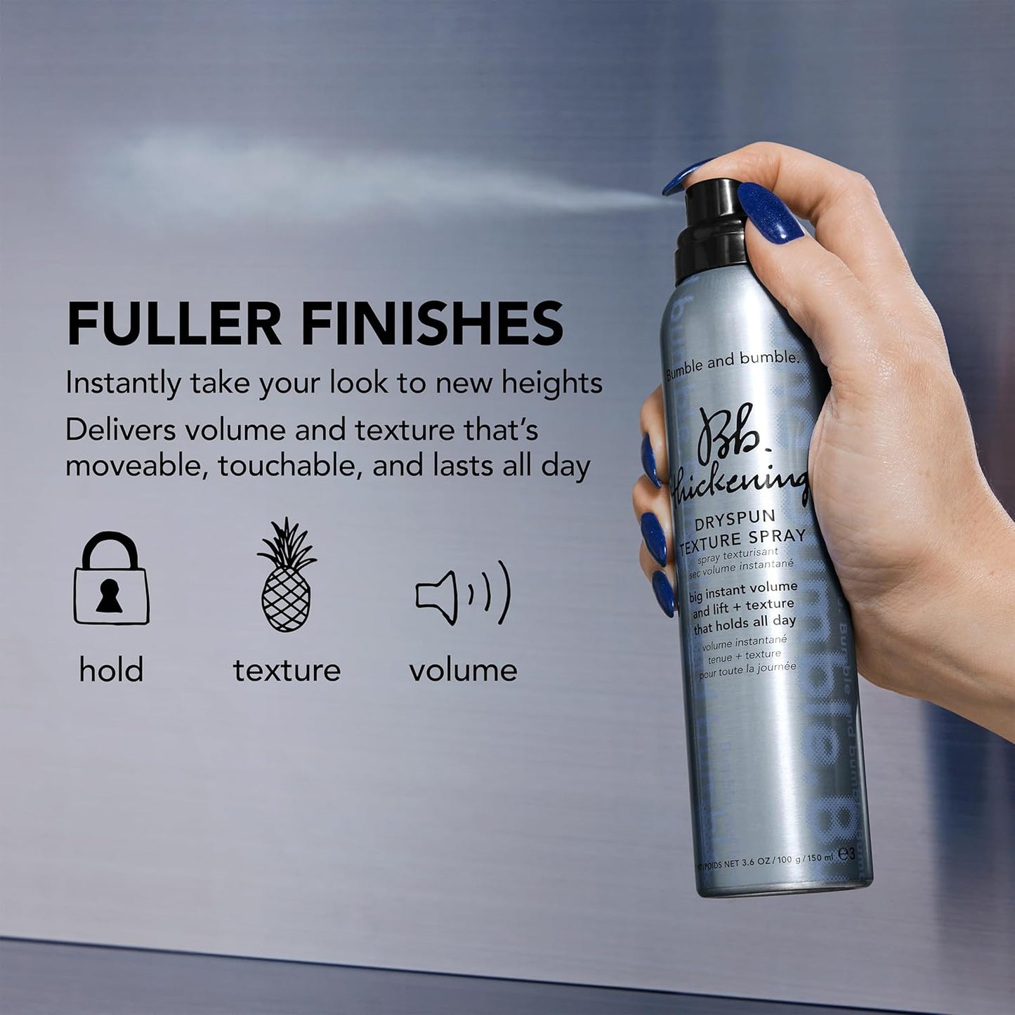 Bumble and Bumble Thickening Dryspun Texture Spray - Lightweight Hair Volume Spray for Fine to Medium Straight/Wavy Hair