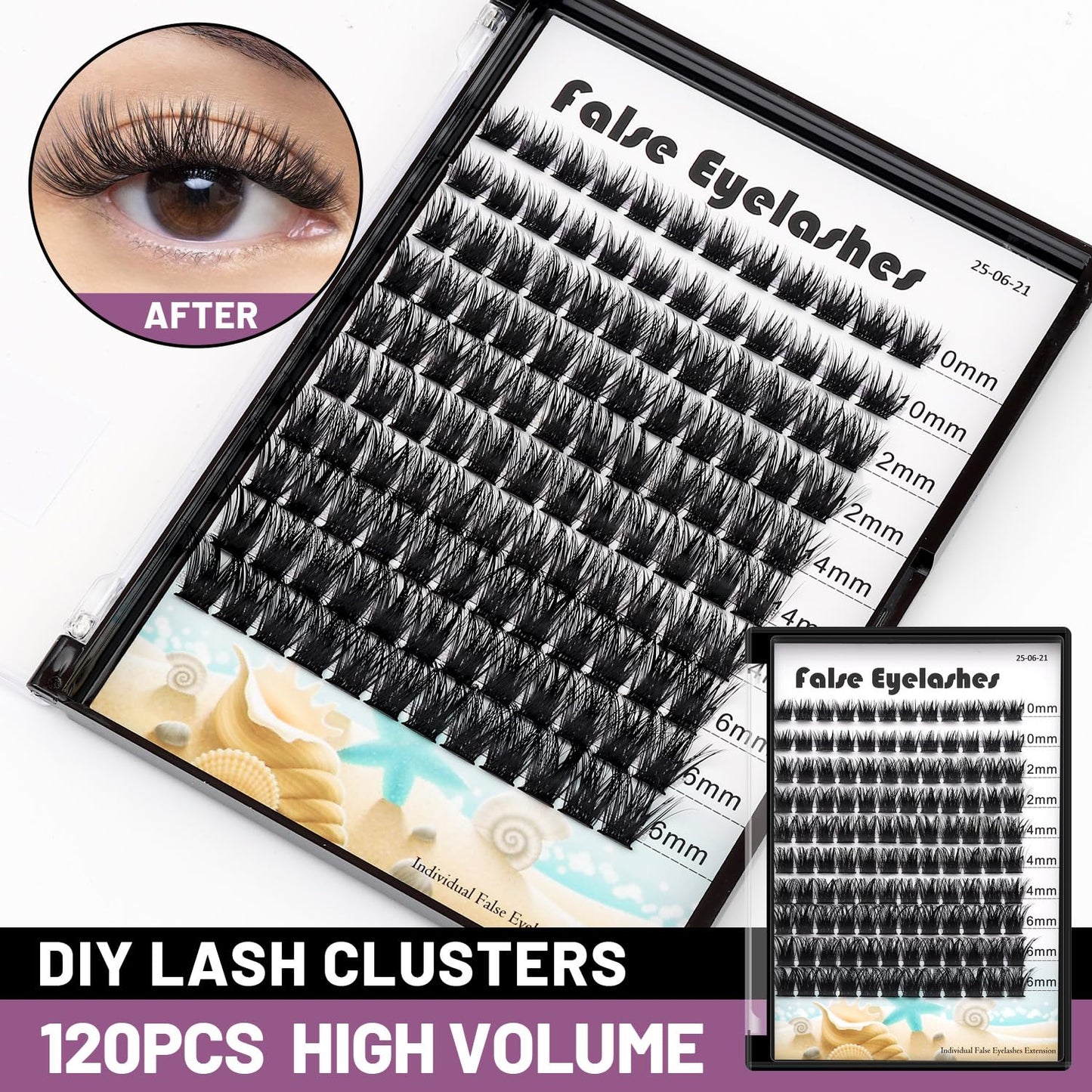 Large Tray- 120 Clusters Mixed 10-12-14-16mm/12-14-16mm /14-16-18mm Wide Stem Individual False Eyelashes D Curl Eyelashes Makeup DIY Eye Lashes Extensions (10-12-14-16mm)