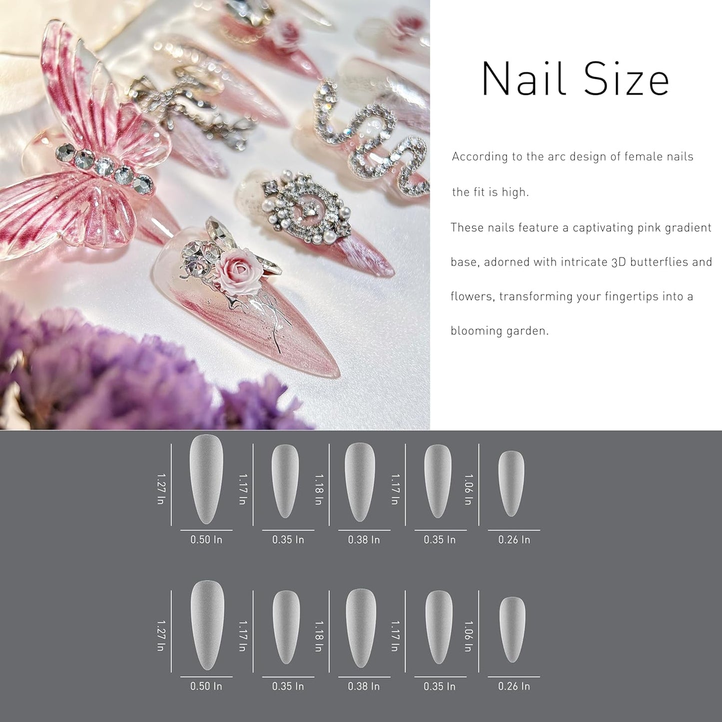 Luxury Handmade Almond Press-On Nails - Reusable Halloween Goth Style (10pcs, Red Spider)