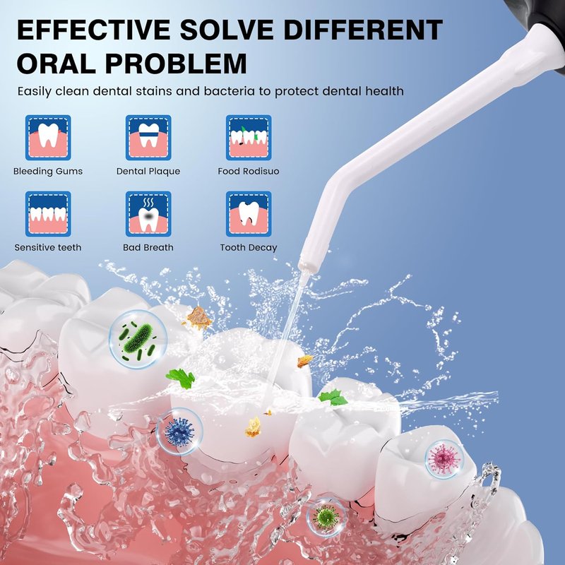 Rechargeable Water Flosser for Teeth Cleaning - Portable Oral Irrigator | IPX7 Waterproof, 5 Tips Included