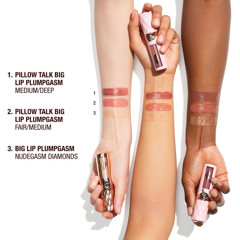 Charlotte Tilbury Pillow Talk Plumpgasm Lip Gloss - Hydrating Lip Plumper with Hyaluronic Acid & Plumpgasm Heat + Ice Technology for Juicy, Glossy Fullness - Medium/Deep