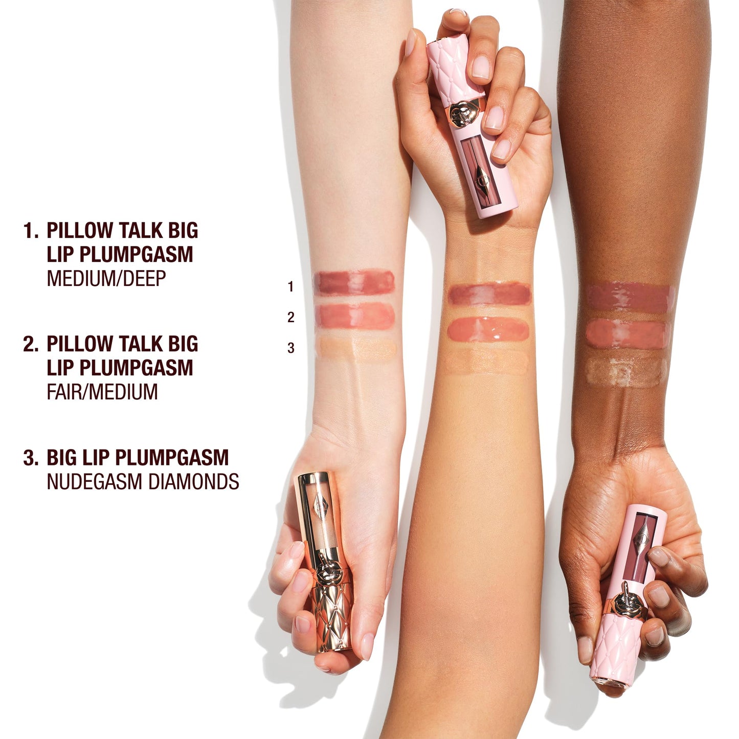 Charlotte Tilbury Pillow Talk Plumpgasm Lip Gloss - Hydrating Lip Plumper with Hyaluronic Acid & Plumpgasm Heat + Ice Technology for Juicy, Glossy Fullness - Medium/Deep