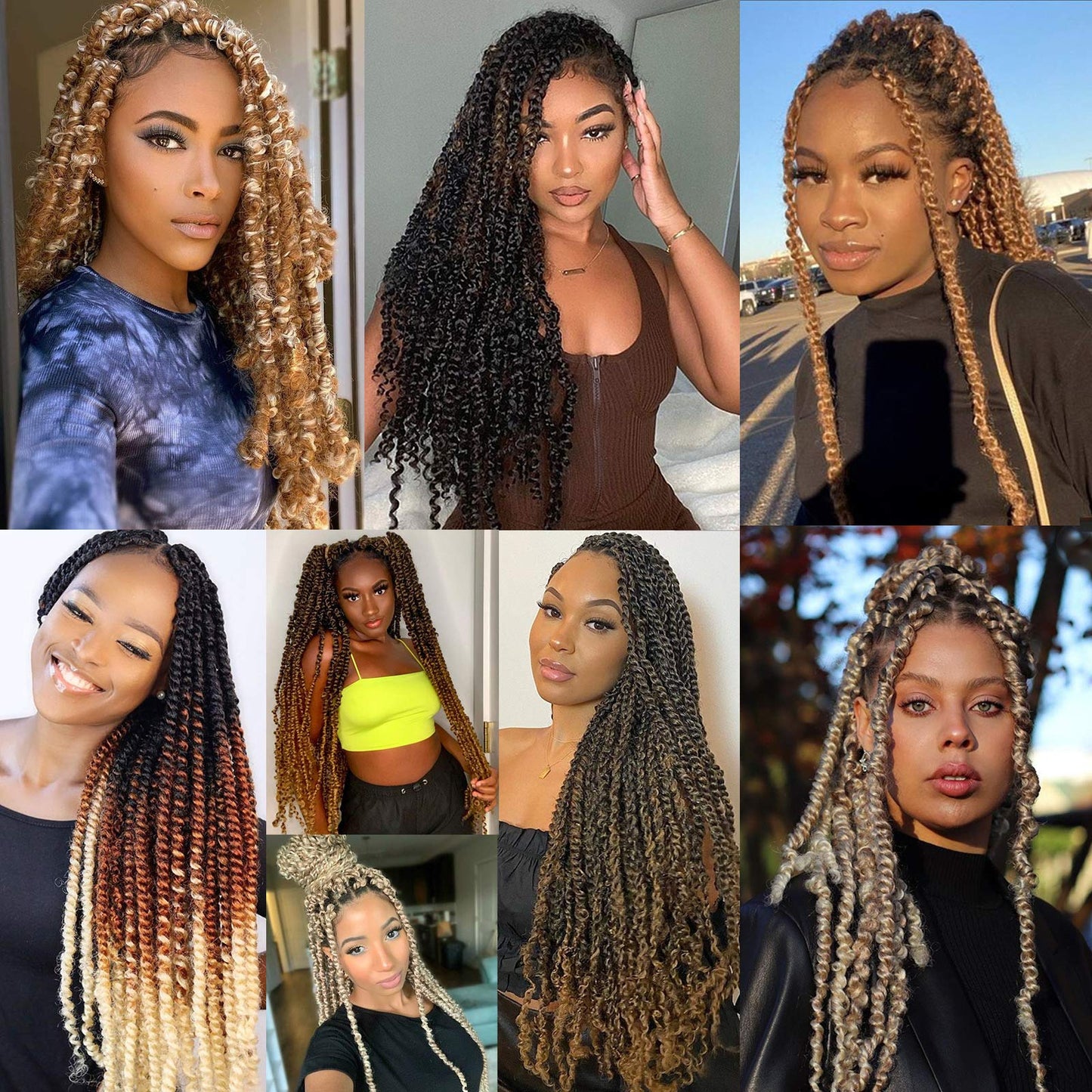 Leeven 7 Packs 24 Inch Copper Red Passion Twist Hair for Butterfly Locs Long Bohemian 350# Water Wave Passion Twists Crochet Braiding Hair 18 Strands/Pack Hot Water Setting Synthetic Braids Hair