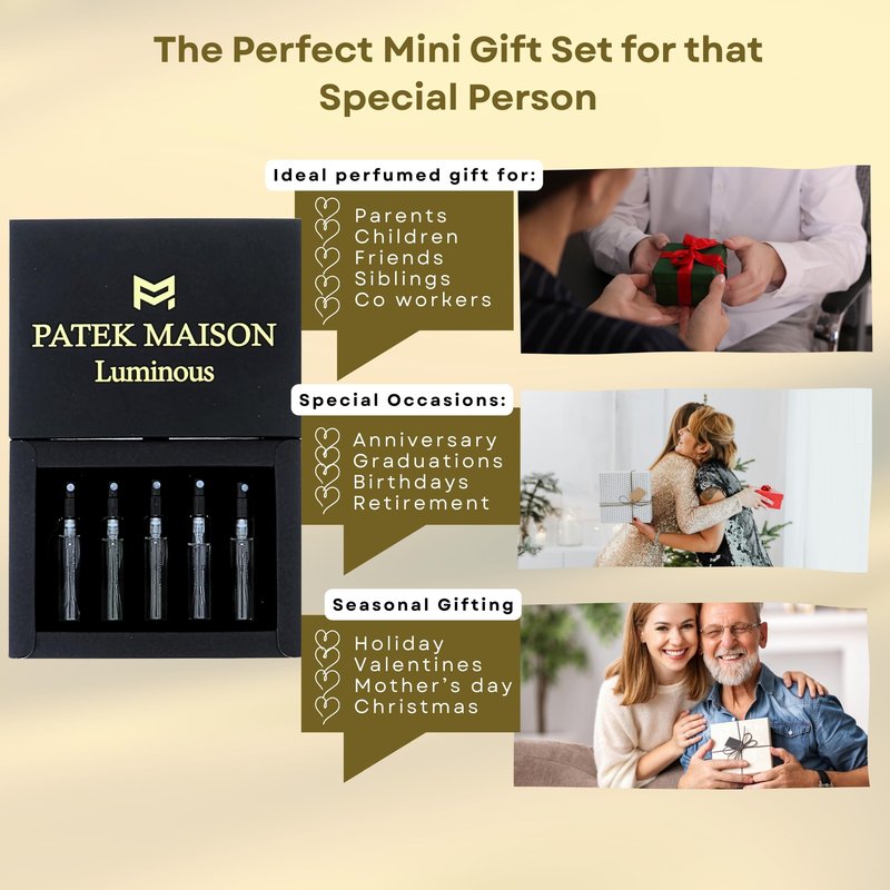 Patek Maison Perfume for Women and Men Luminous Mini Gift Set EDP Vial Spray