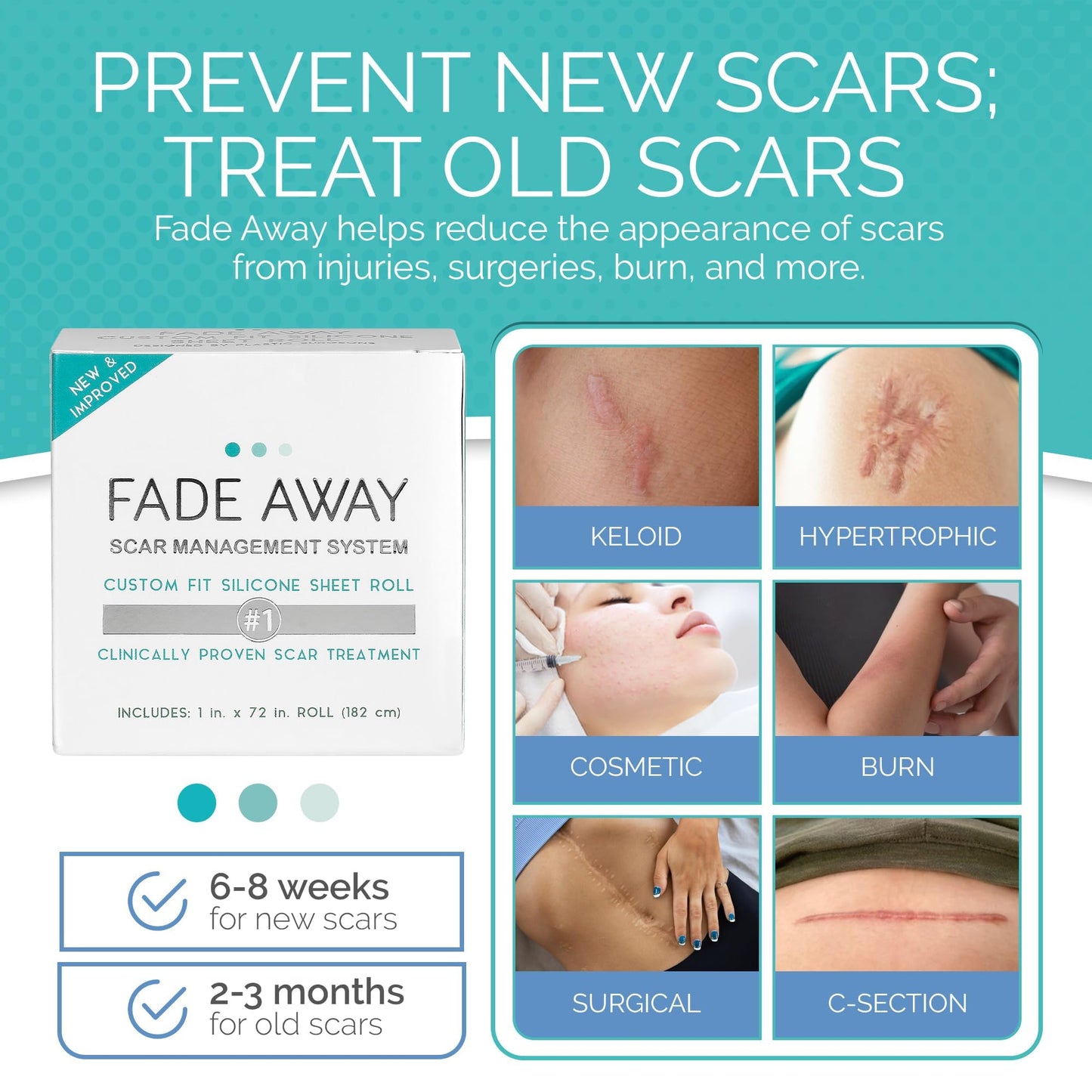 Clinically Proven Silicone Scar Sheets – Medical Grade Tape for Surgery, C-Section, Keloids & Tummy Tuck Scars