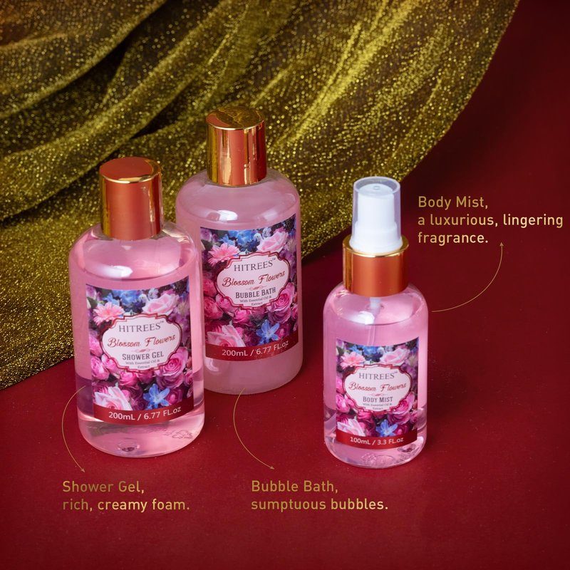 Gifts For Women Gift Basket – 9 Piece Set of ROSE JASMINE Home Spa Set, Friendship Gifts, Shower Care Set - Bath Pampering Package, Bath Gift Set for Her, Mom, Mothers Day,Christmas Gift for Women