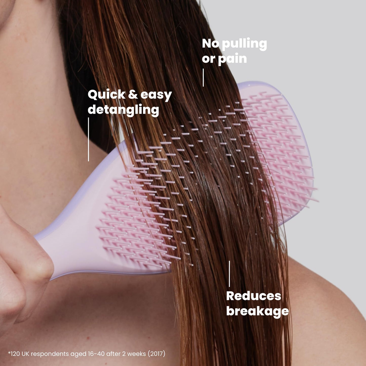 Tangle Teezer Ultimate Detangler Hairbrush for Wet & Dry Hair, Eliminates Knots & Reduces Breakage for Long, Thick, & Curly Hair Types, Large, Pink & Purple