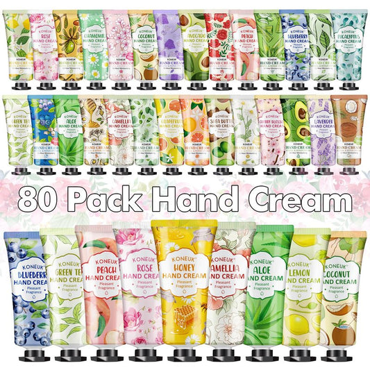 80 Pack Hand Cream Set for Dry Cracked Hands, Bulk Hand Lotion Travel Size for Thank You Gifts, Mini Hand Cream for Teacher Appreciation Gifts, Birthday Gifts and Bridal Shower Gifts for Guests