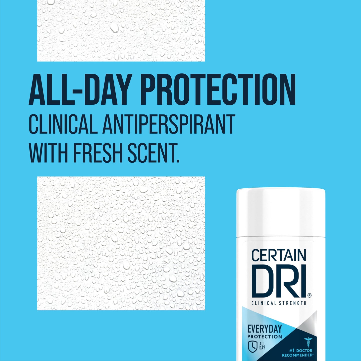 Certain Dri Everyday Strength Clinical Antiperspirant - 72-Hour Sweat & Odor Protection for Excessive Sweating - Strong Deodorant for Men & Women, Fresh Scent, Underarm Sweat Control - 2.6 oz (3 Pack)