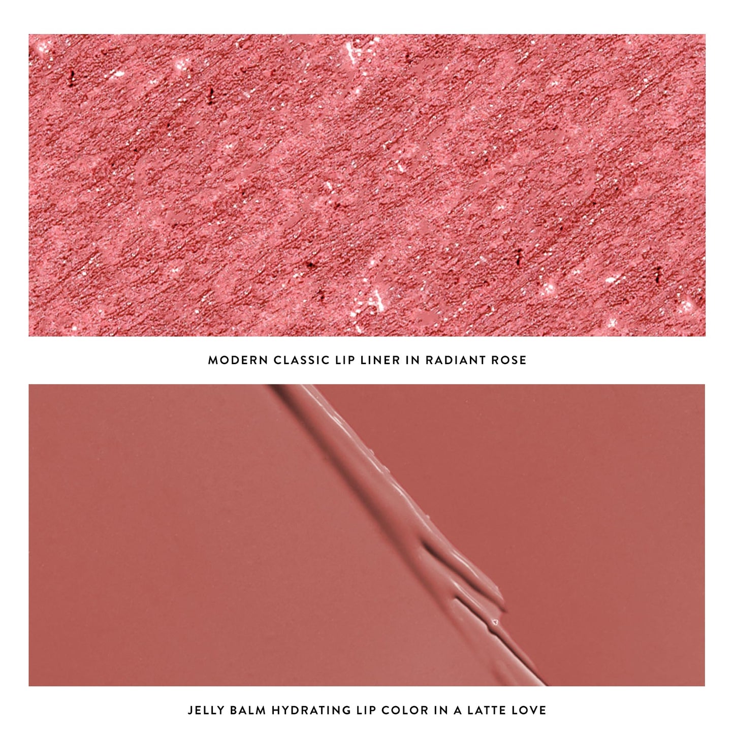 LAURA GELLER NEW YORK Love Your Lips Duo: Jelly Balm Moisturizing Tinted Lip Balm, A Latte Love + Modern Classic Long-Lasting Lip Liner, Radiant Rose