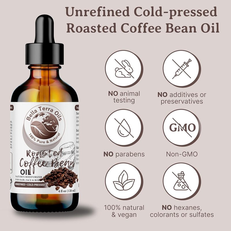 Roasted Bean Oil - Pure Extract Enriched with Fatty Acids | 8 oz Elixir for Skin