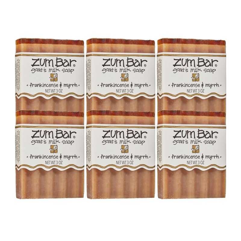 Indigo Wild Goat's Milk Soap Bar - Moisturizing Essential Oil Soap for Hands & Body | Frankincense & Myrrh - 3 oz (6 Pack)