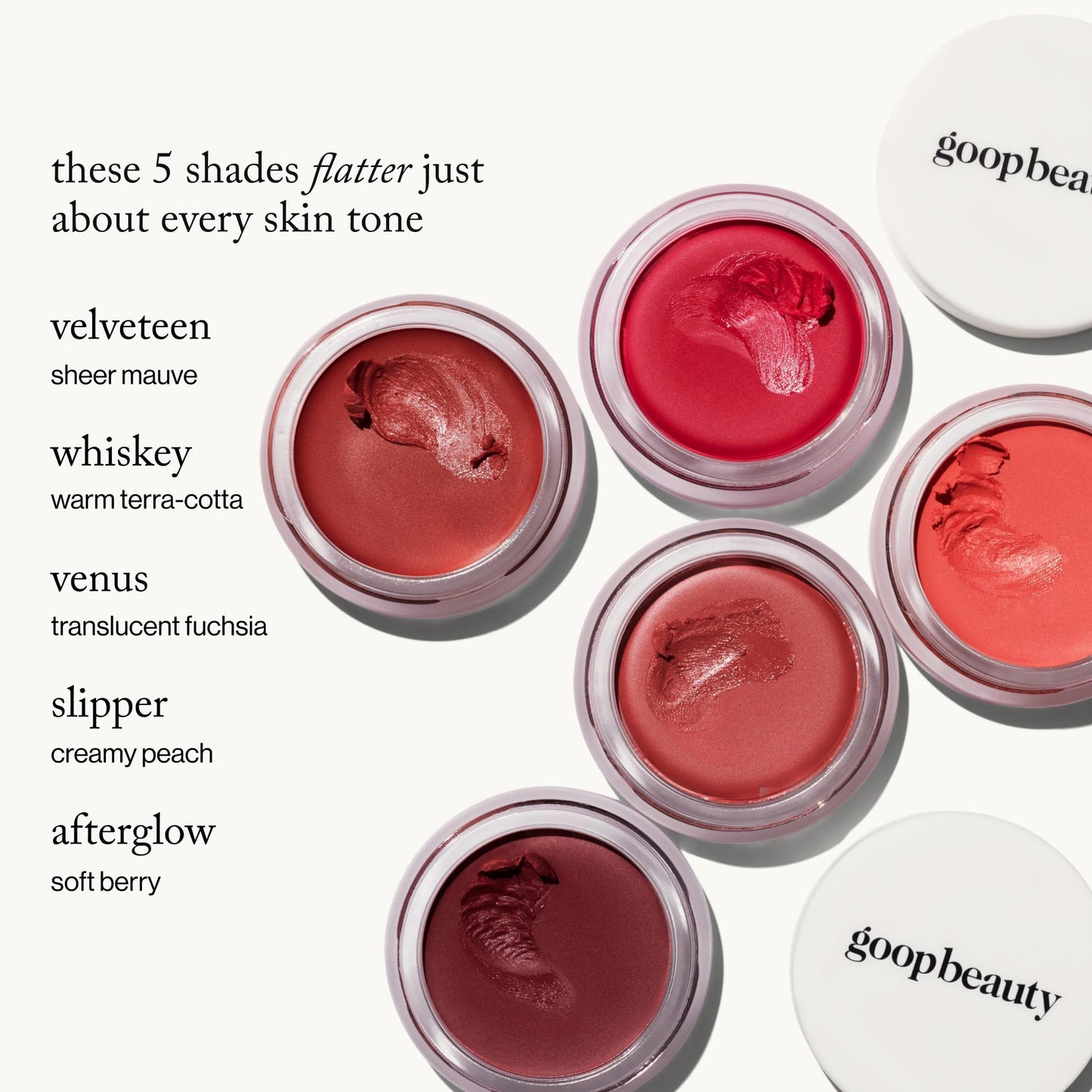 goop Beauty Cream Blush | Sheer Pop of Color for Lips & Cheeks | Vitamin C, Vitamin E & Safflower Oil | Natural Makeup for Glowing Skin | 0.5 oz | Velvelteen - Sheer Mauve