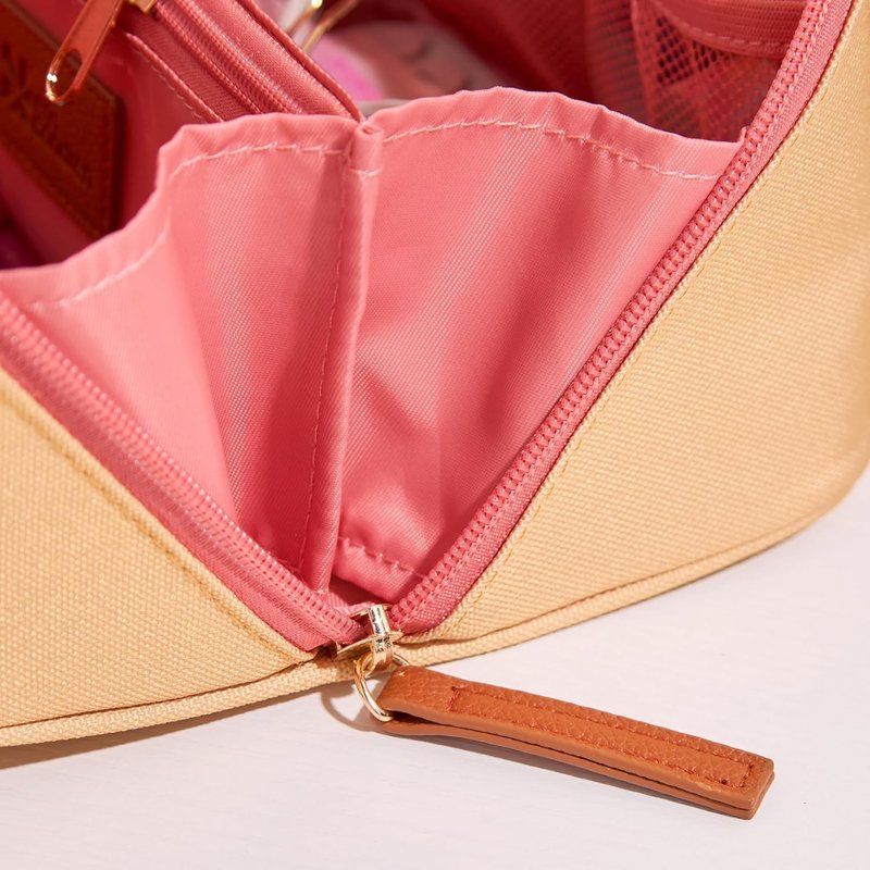 Small Organizer Case - Stylish Marigold Multi-Purpose Travel Case with Sturdy Vegan Leather Handle | Perfect for Toiletries, Makeup, Jewelry & Essentials