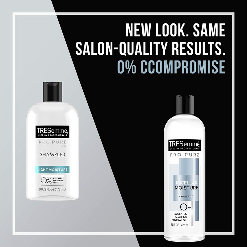 TRESemmé Pro Pure Moisture Shampoo for Daily Moisture, Paraben and Dye Free, 16 oz (4 Count)
