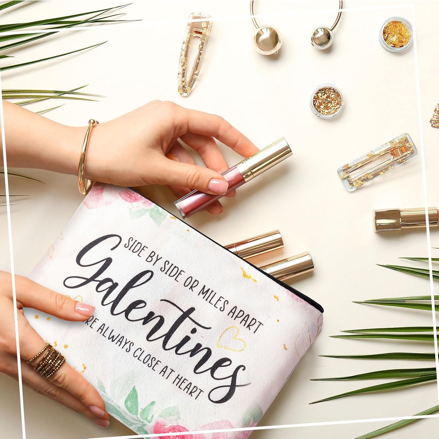 **Reginary Galentine's Day Makeup Bag Set - 6 Pcs Gift for Friends | Perfect for Women, Sisters, and Appreciation**