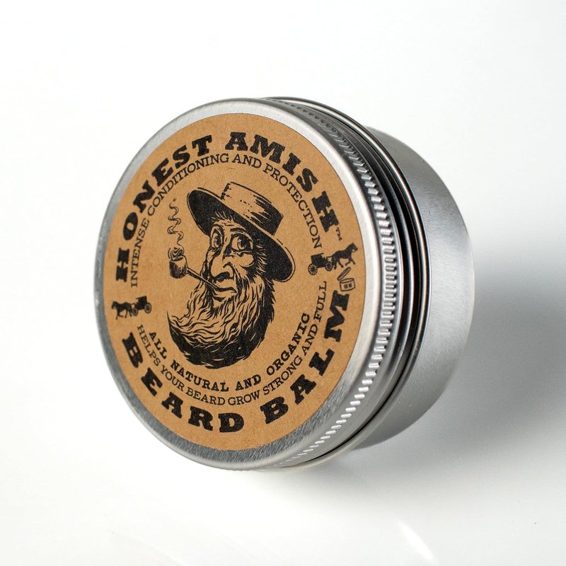 Honest Amish Beard Balm - Natural Leave-In Conditioner for Soft, Manageable Beards - 2 Ounce Tin