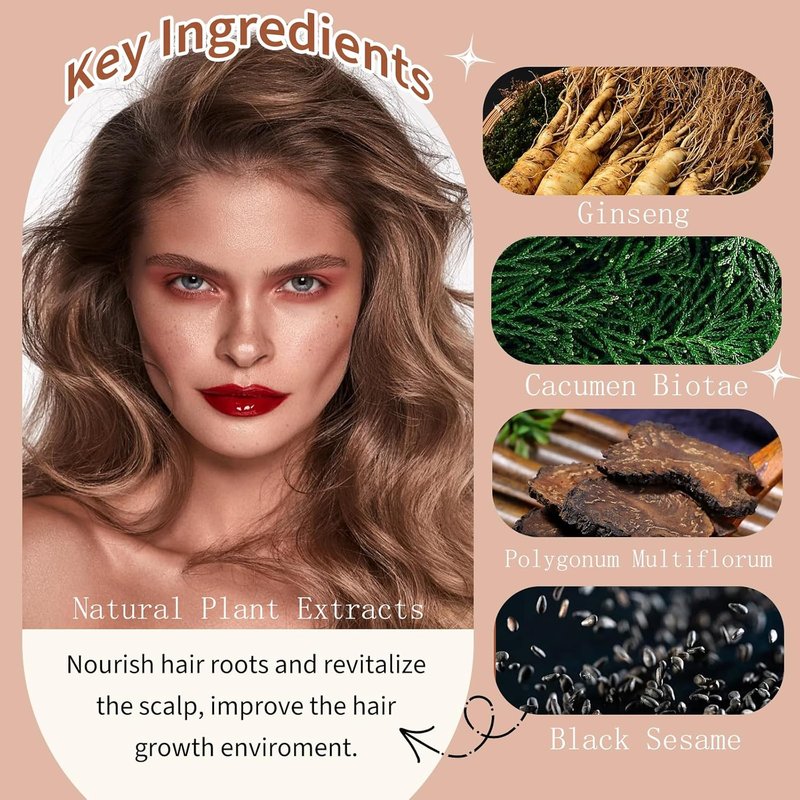 Natural Light Brown Hair Dye Shampoo - 3 in 1 Herbal Color Treatment for Men & Women | 16.9 Fl Oz