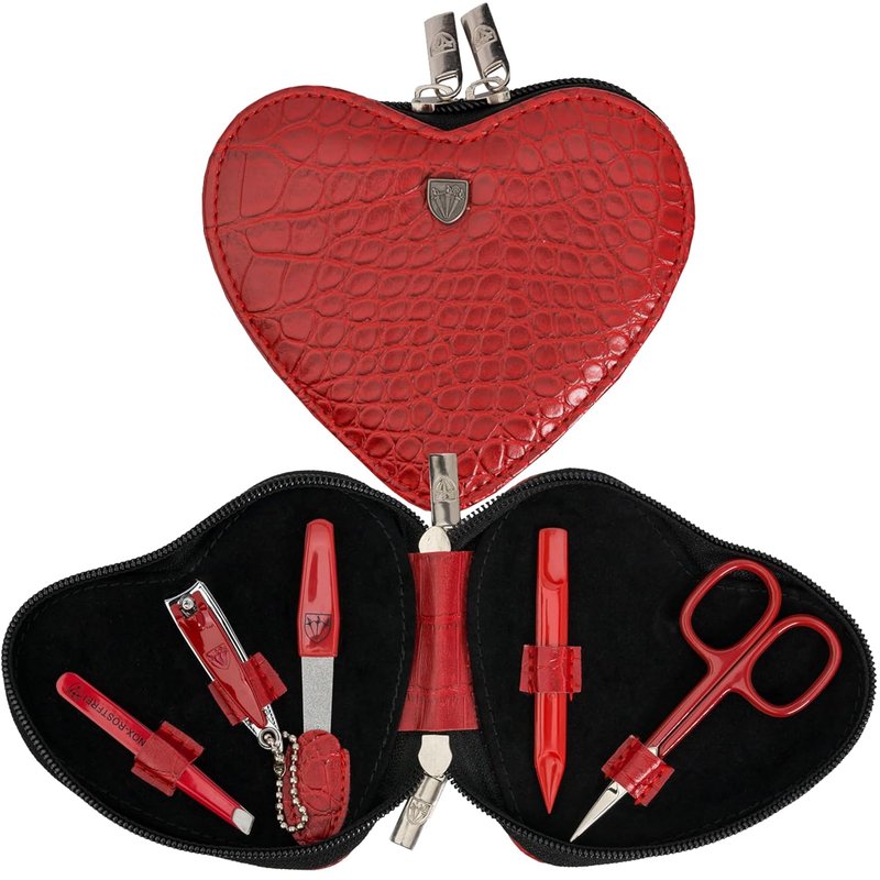5-Piece Manicure Pedicure Grooming Kit - Professional Nail Care Set with Leather Case | Gift Box Included