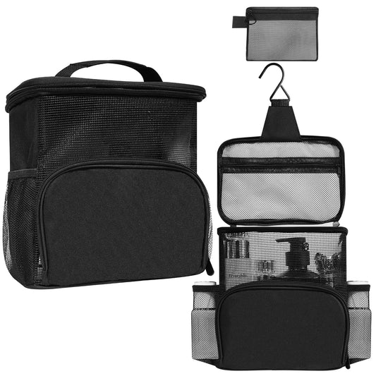 KaKuLan Hanging Travel Toiletry Bag for Men and Women with Metal Hook, Large Hanging Cosmetics Organizer, Shower Dopp Kit, Makeup & Toiletries Organizer Kit, Travel Bathroom Accessories