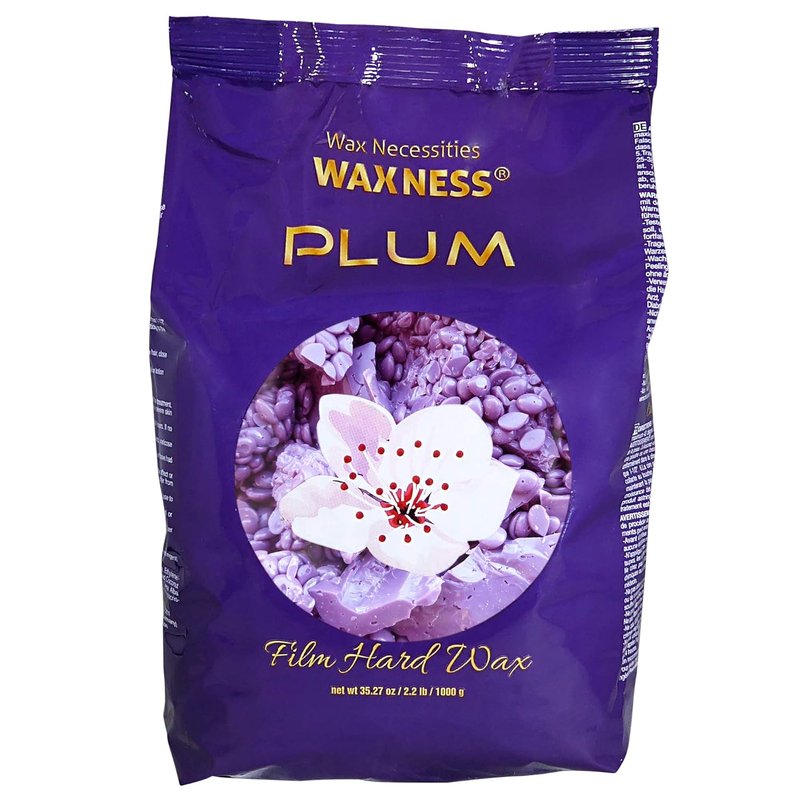 Film Hard Wax Beads - Stripless Professional Plum Scented Wax for Face & Body | 2.2 lb (1 kg) - Smooth Application, Made in Italy