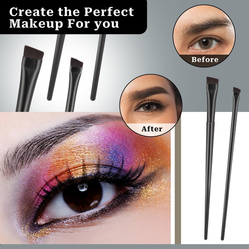 16 Pcs Brow Tint Brush Eyeliner Brush Eyebrow Brush Tint Ultra Thin Angled Eye Liner Brush Applicator, Fine Angled Eyebrow Tint Brushes, Eyeshadow Eye Brow Makeup Brush Applicator