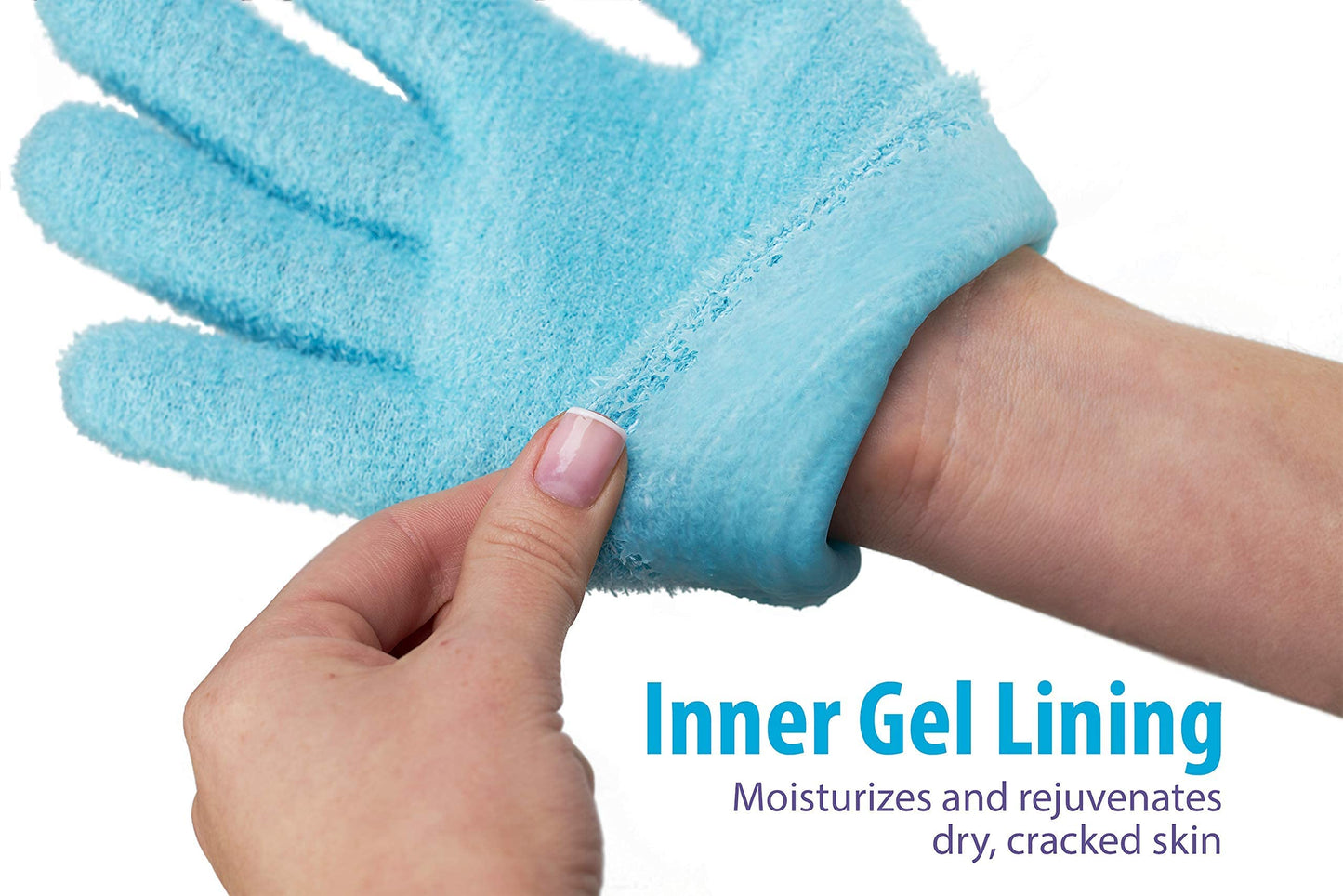 NatraCure Moisturizing Gel Gloves and Socks Gift Set (Color: Aqua) with NatraCure Foot Cream and Lotion Bundle