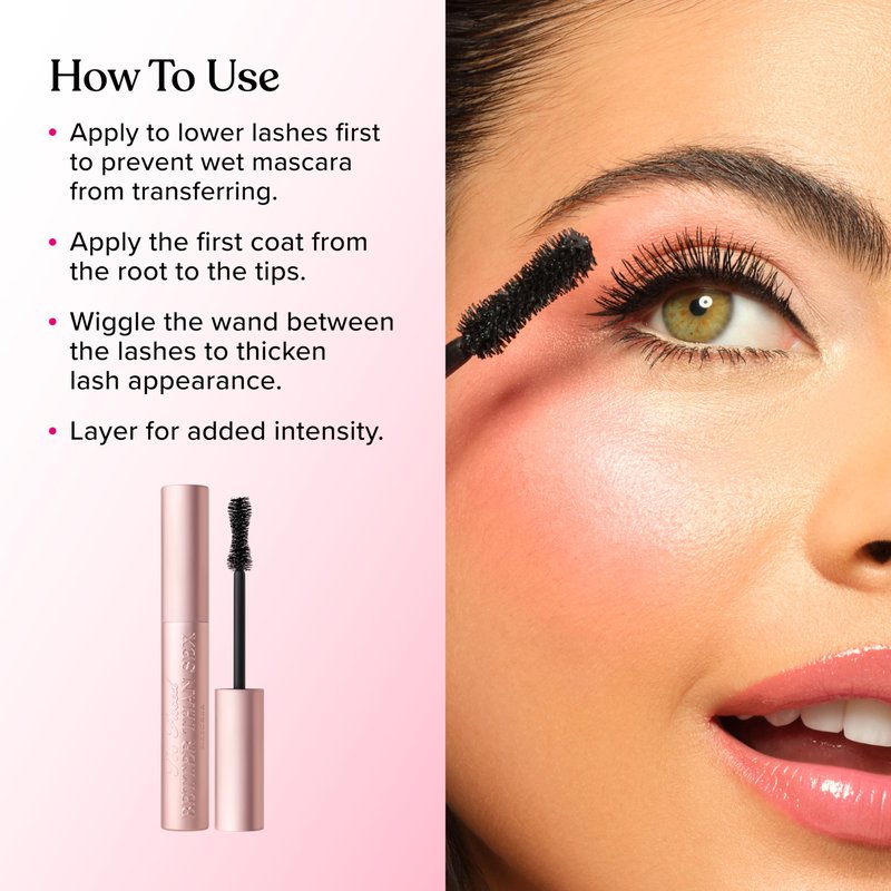Too Faced Better Than Sex Volumizing Mascara | Dramatic Volume + Length | Cruelty Free, Travel Size, 0.17 Fl Oz, Black