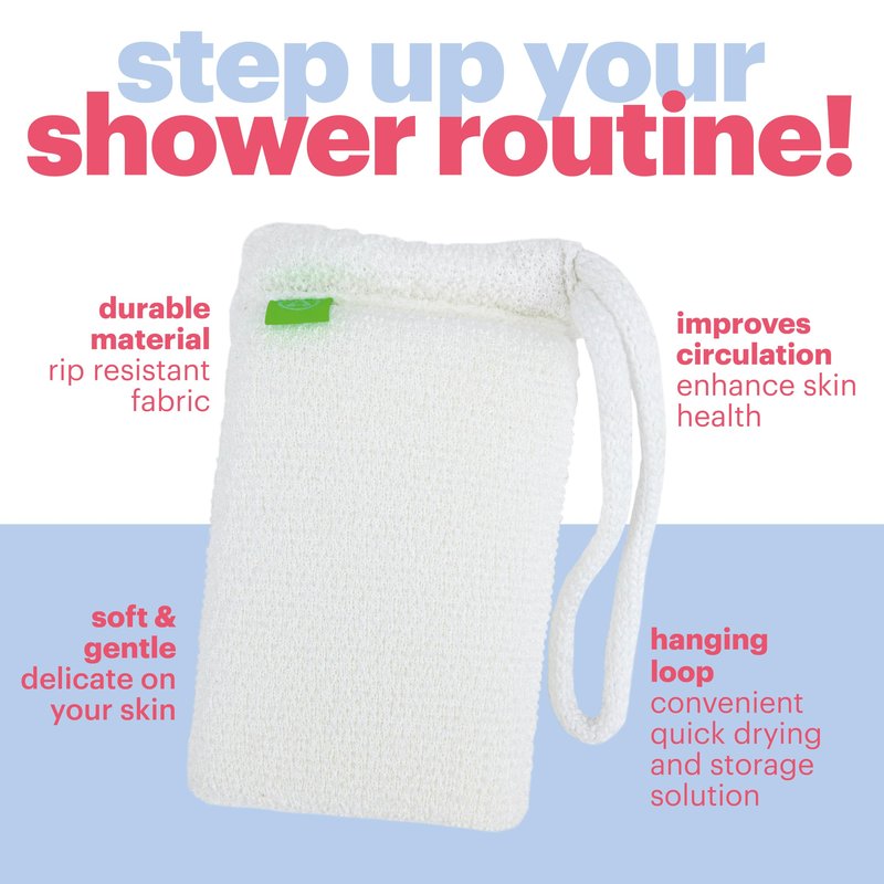 Bath Scrubber for Body by Afterspa, Shower Brush, Back Loofah, Body Exfoliator, Vegan and Cruelty Free (Pack of 6)