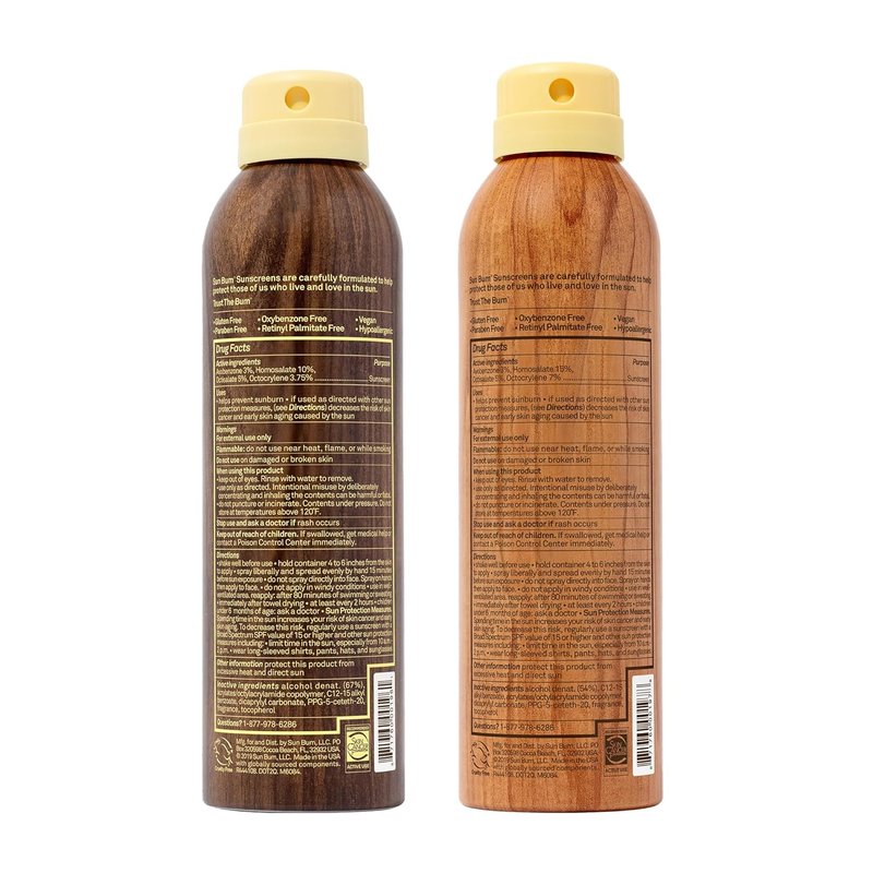 Sun Bum SPF 30 & 50 Sunscreen Spray - Vegan, Broad Spectrum UVA/UVB Protection | Moisturizing, 2-Pack
