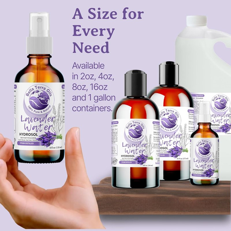 Hydrosol Water - Luxurious Lavender Rose Water Blend | 16oz, Essential Minerals & Amino Acids for Ultimate Skin Hydration
