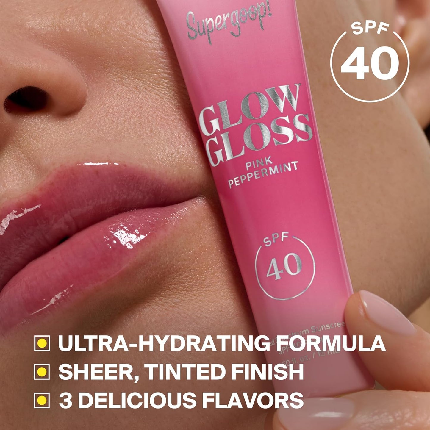 Supergoop! Glow Gloss SPF 40 Lip Balm - Non-Sticky, High-Shine Finish | 0.5 fl oz