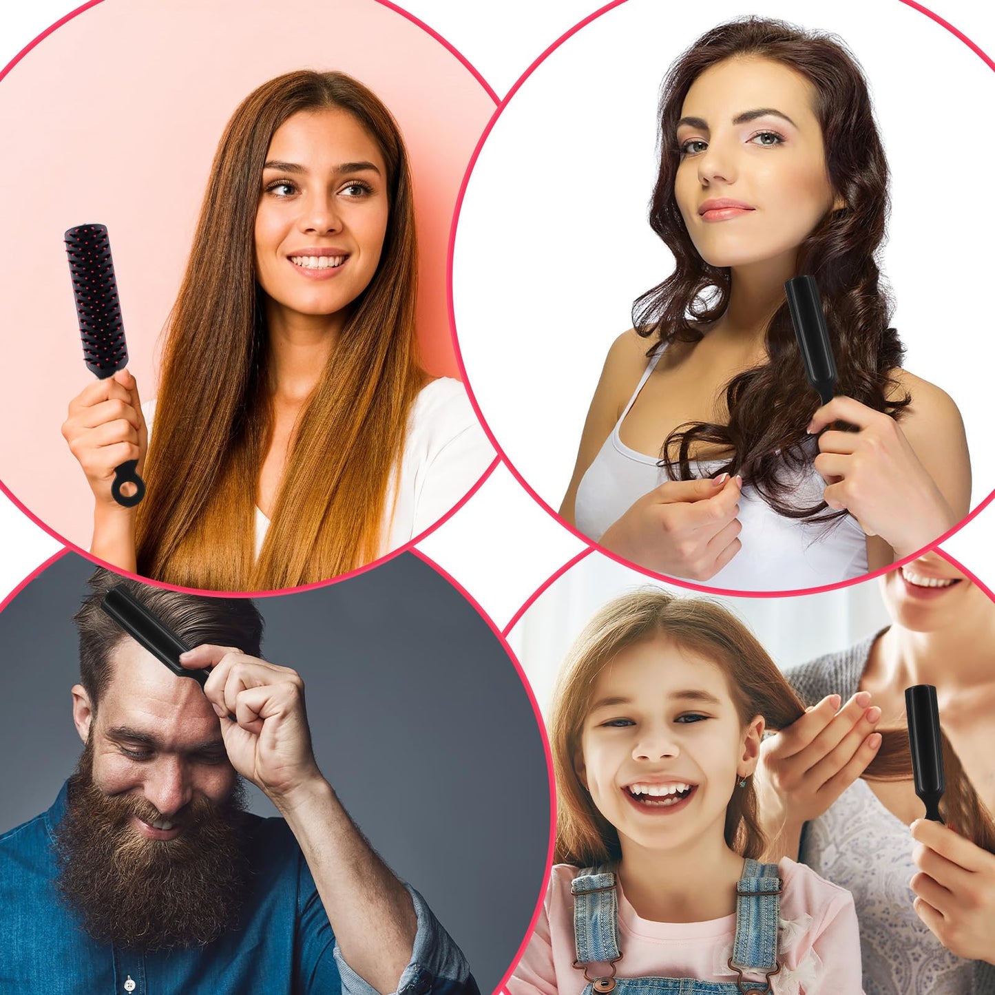 Molain 100 Pcs Bulk Hair Brushes, Individually Wrapped Hair Brush Bulk for Homeless Supplies, Disposable Hairs Brushes Nylon Bristle Detangling Hairs Brush for Charity Donation, Hotel, Shelter, Home
