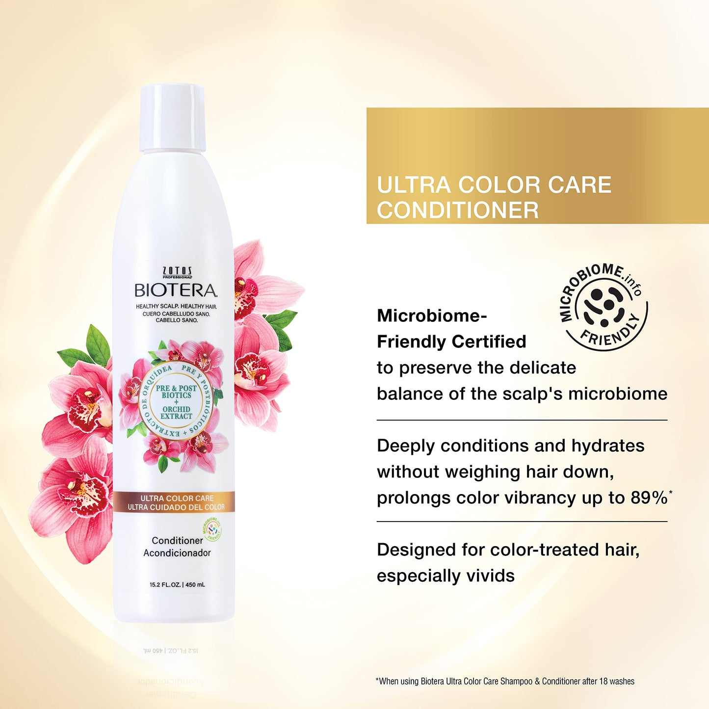 Biotera Ultra Color Care Shampoo & Conditioner Set for Vivid Color-Treated Hair - Protects & Extends Vibrancy with Coconut & Orchid Extract, Enhances Shine & Softness, Sulfate-Free, 15.2 Fl Oz