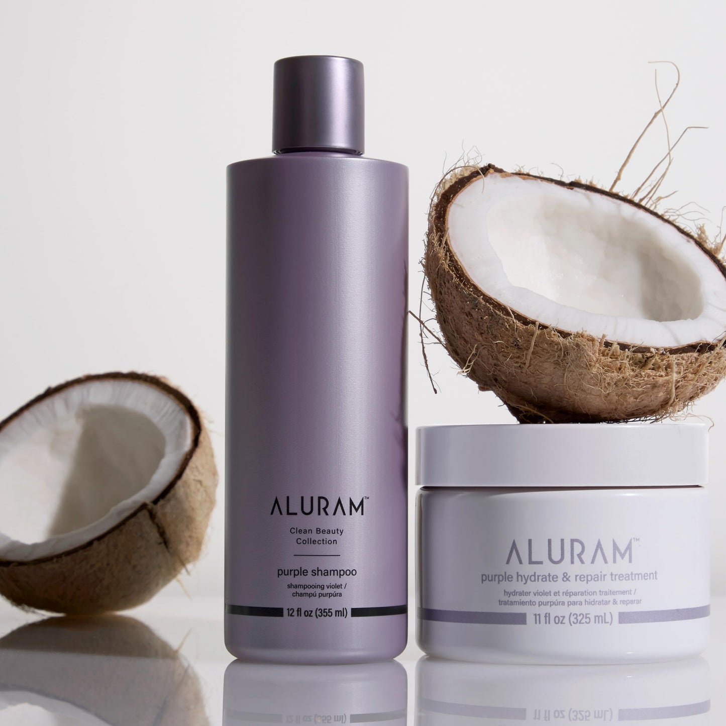 ALURAM Coconut Water Purple Shampoo for Women, Boosts Brightness, Banishes Brass, for All Hair Types