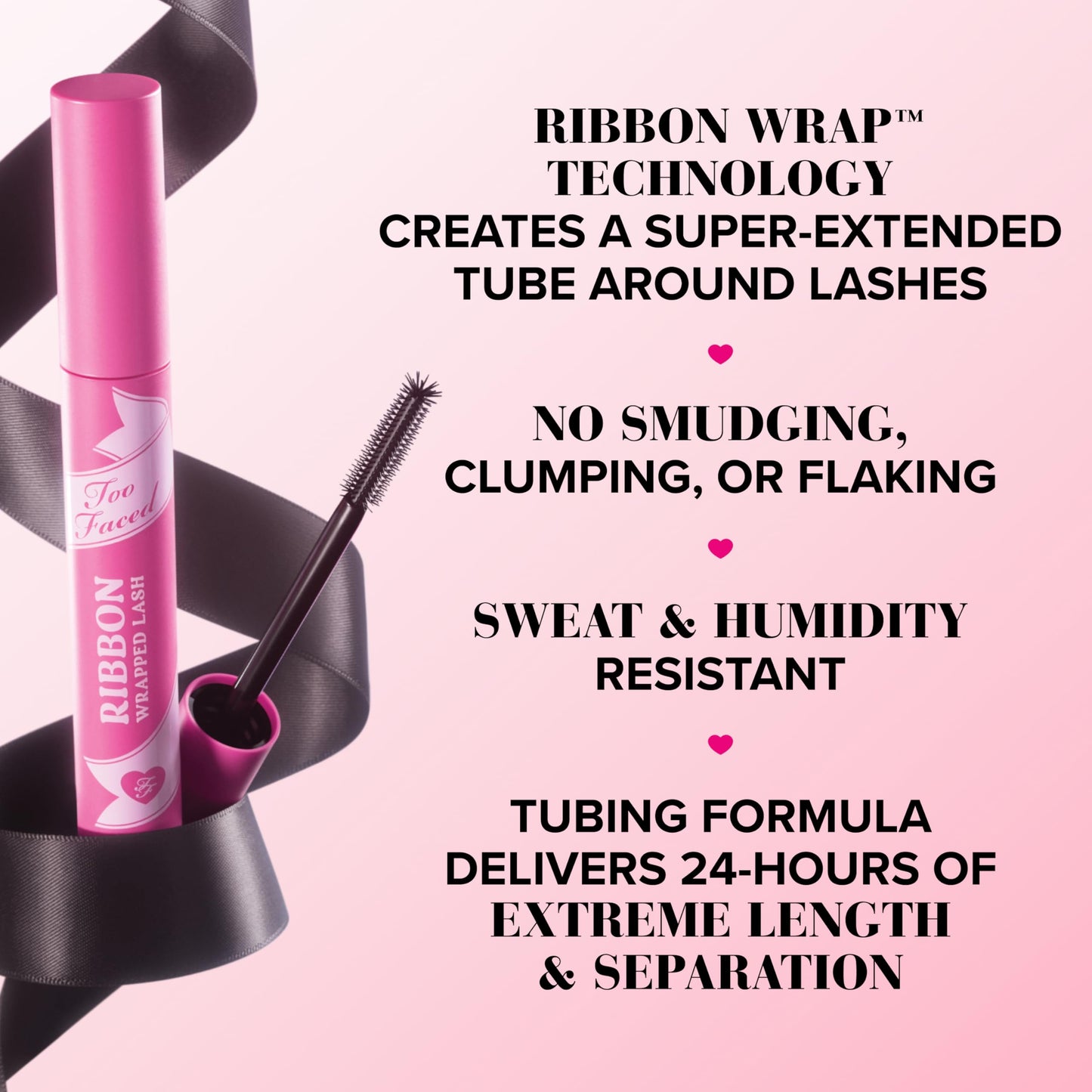 Too Faced Better Than Sex & Ribbon Wrapped Mascara Travel Duo | Includes Better Than Sex Mascara, 0.17 Fl Oz For Volume + Ribbon Wrapped Lash Tubing Mascara, 0.16 Fl Oz for Length