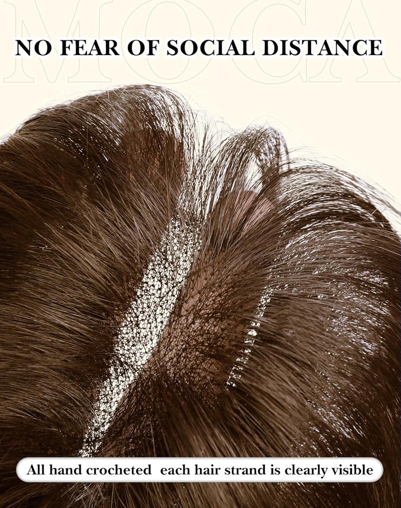 Real Human Hair Toppers for Women - 360° Clip-On Bangs for Daily Wear | 10 Inch Brown