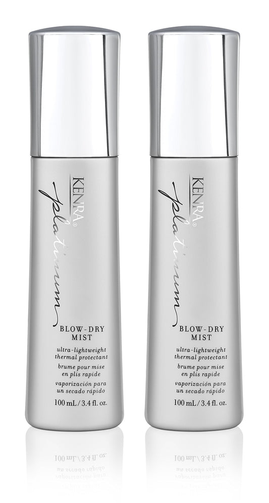 Kenra Professional Platinum Blow-Dry Mist | Ultra-Lightweight Thermal Protectant | Detangles, Smooths, & Softens | Eliminates Frizz & Resists Humidity | Fine To Medium Hair | 3.4 fl. oz. (2-Pack)