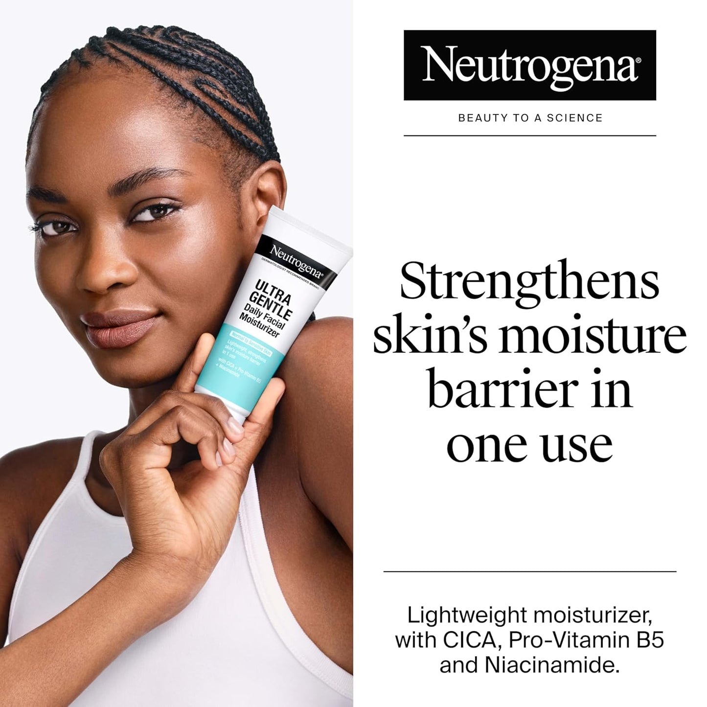 Neutrogena Daily Facial Moisturizer for Sensitive Skin - Fragrance-Free with Vitamin B3 & E | 3.4 fl. oz