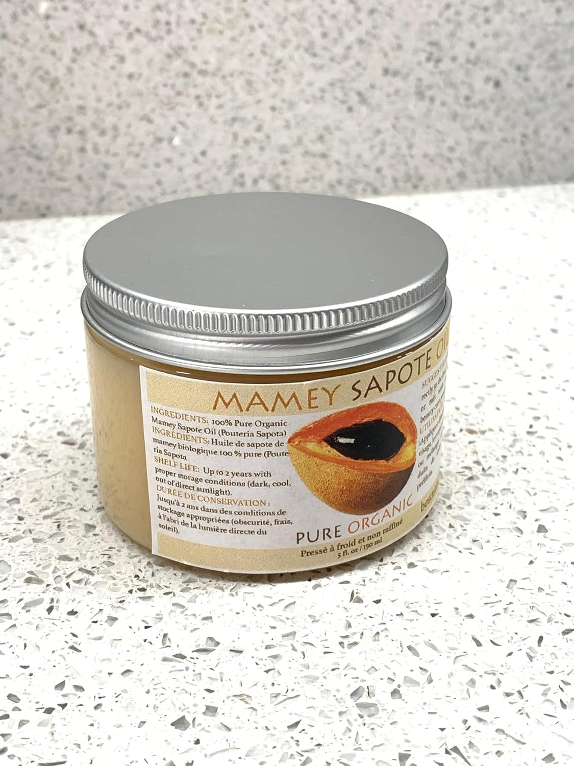 Nature's Cosmetics Mamey Sapote Oil - Organic Cold Pressed Hair & Skin Oil for Curly Hair | 5 fl oz / 150 ml