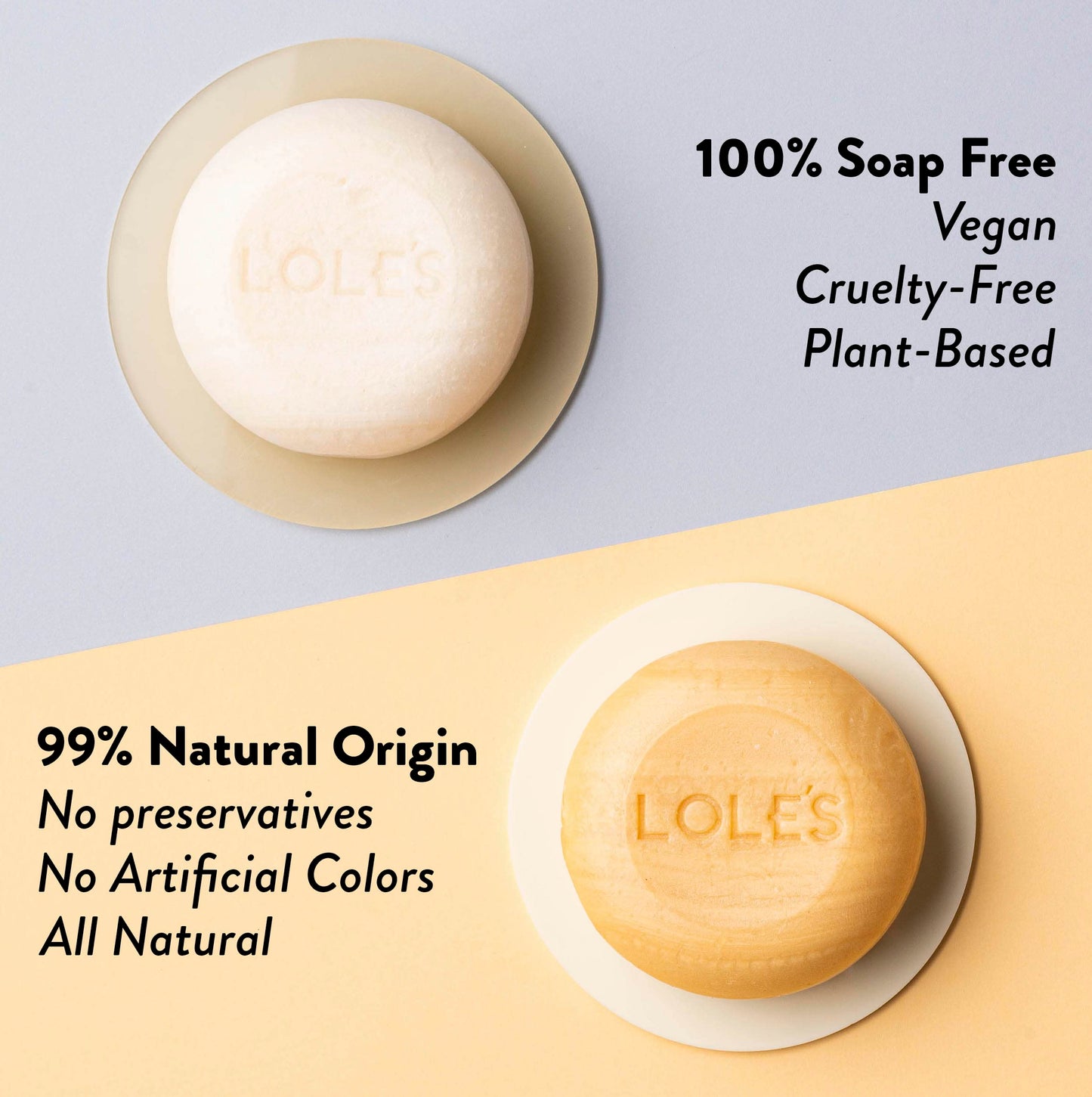 LOLE'S Shampoo Bar and Conditioner, 2 in 1 Cleaning Hair, 99% Natural Origin, Sustainably Sourced, 3.5Oz