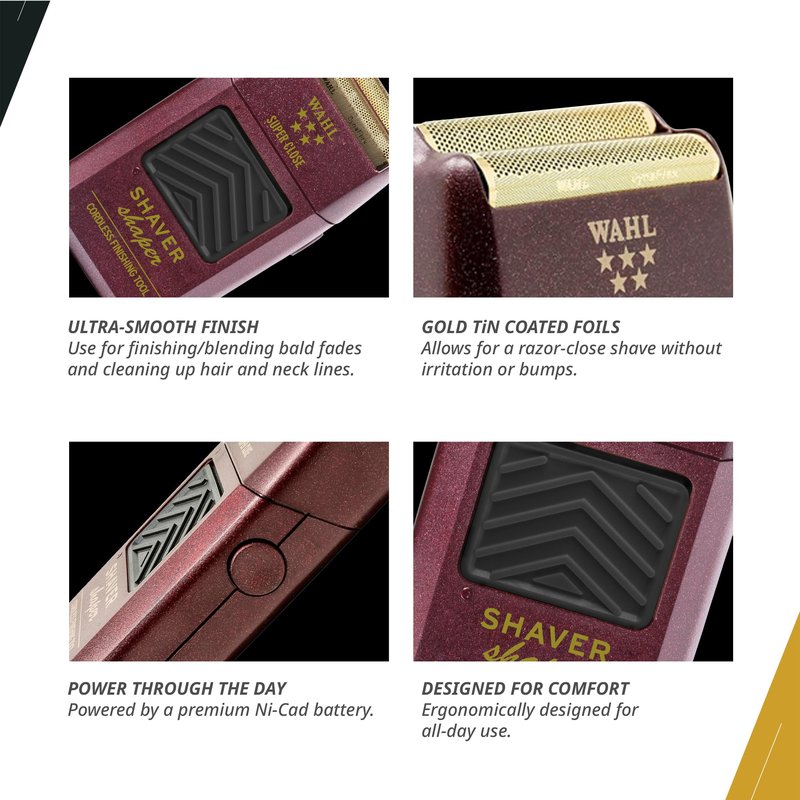 Wahl Professional 5 Star Series Shaver/Shaper, Cord/Cordless Finishing Tool, Rechargeable NiCad Battery, Up to 60 Minutes Runtime, Bump-Free Ultra-Close Shave