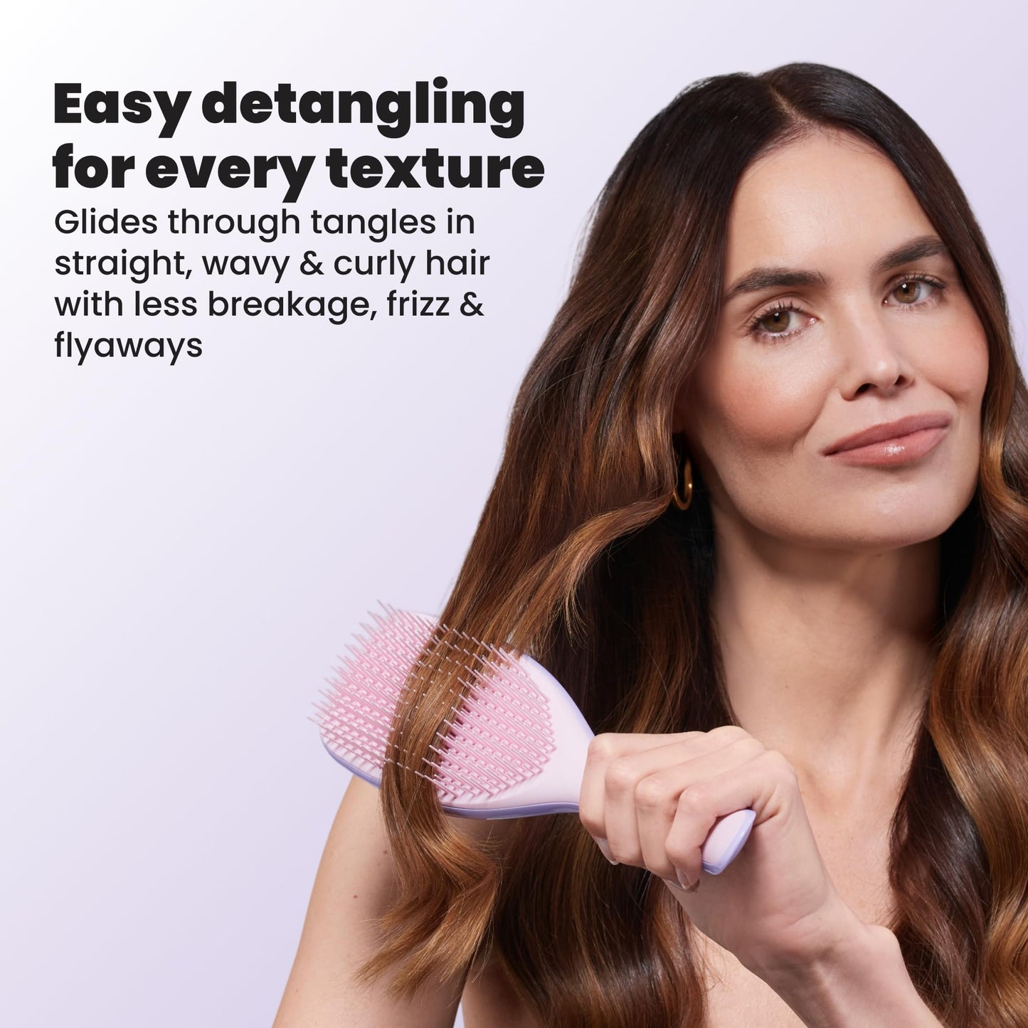 Tangle Teezer Ultimate Detangler Hairbrush for Wet & Dry Hair, Eliminates Knots & Reduces Breakage for Long, Thick, & Curly Hair Types, Large, Pink & Purple