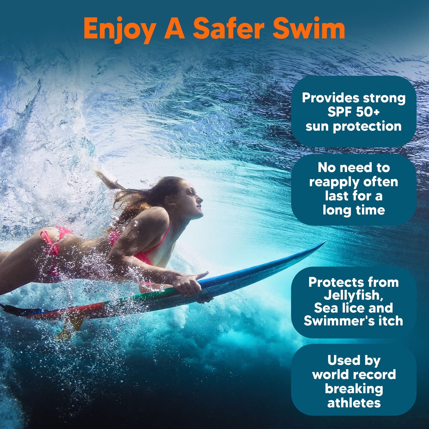 SAFE SEA Anti-Jellyfish Sting Protective Lotion - Sunscreen - Sunblock - Sea Lice - Jelly Fish - 50SPF Adults (Tube 3.4 oz 2 pack)