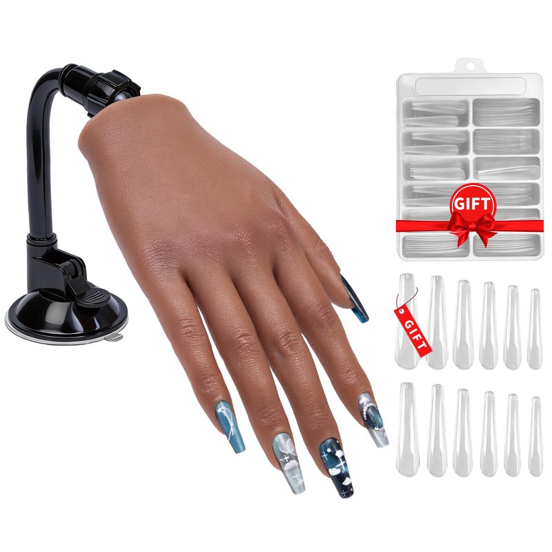 Veikmv Practice Hand for Acrylic Nails,Professional Mannequin Hand with Flexible Fingers for Acrylic Nails,Gel Polish & Nail Art Training,Ideal Practice Tool for Manicure Beginners
