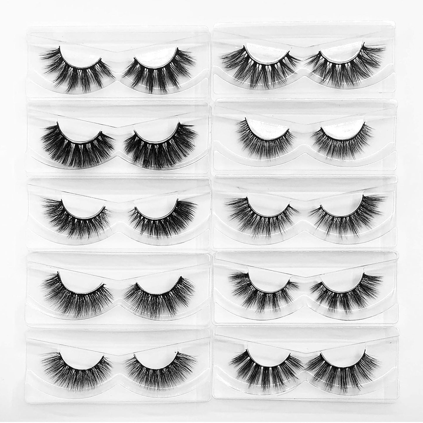 Mikiwi 30 Pack 5D Fake Mink Eyelashes - Fluffy Natural Volume | 12-20mm Individual Faux Mink Lashes