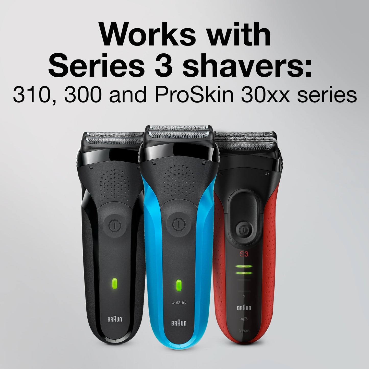 Braun Series 3 Pro Skin Electric Shaver Replacement Head - 32B - Compatible with Electric Razors 3000s,3010s,3040s,3050cc,3070cc,3080s,3090cc,(Pack of 10)